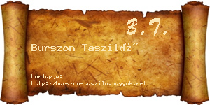 Burszon Tasziló névjegykártya